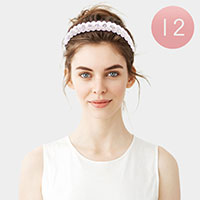 12PCS - Bling Round Pearl Embellished Headbands