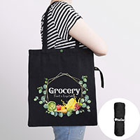 Grocery Fruit Vegetable Message Printed Foldable Eco Bag