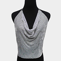 Metal Mesh Camisole Top Body Chain Necklace