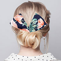 Flower Leaf Printed Deft Bun Maker Hair Band