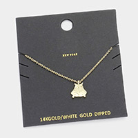 Gold Dipped Metal Jingle Bell Pendant Necklace