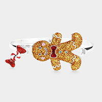 Glittered Gingerbread Man Candy Hook Bracelet