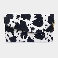 Cow Patterned Folding Clutch Bag