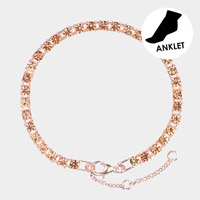 Round Stone Link Evening Anklet
