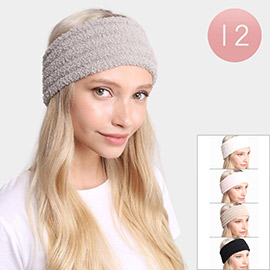 12PCS - Solid Knit Eafmuff Headbands