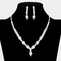 Teardrop Stone Accented Rhinestone Necklace