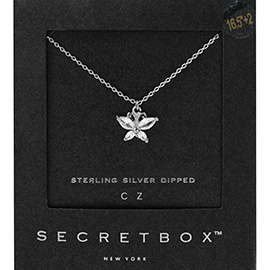 SECRET BOX_Sterling Silver Dipped CZ Butterfly Pendant Necklace