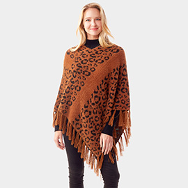 Leopard Patterned Poncho