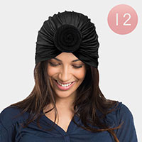 12PCS - Solid Turban Hats