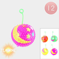 12PCS - Crescent Moon Star Pointed Light Up Flashing Spiky Balls