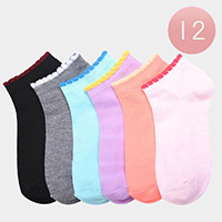 12Pairs - Color Detailed Socks