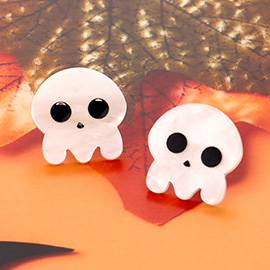 Resin Skull Stud Earrings