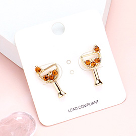 Stone Embellished Cocktail Stud Earrings