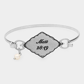 Matt 28:19 Pearl Charm Hook Bracelet