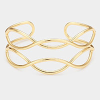 Braided Brass Metal Cuff Bracelet