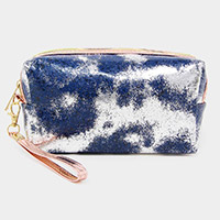 Lurex Ombre Foiled Wristlet Cosmetic Pouch Bag