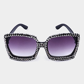 Studded Cat Eye Square Sunglasses