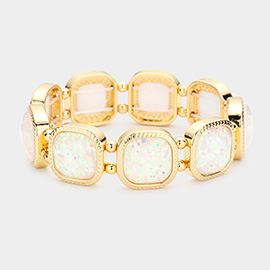 Glittered Square Stretch Bracelet