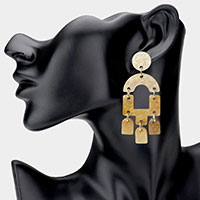 Abstract Celluloid Acetate Link Dangle Earrings