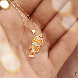 Rhinestone Embellished Clownfish Pendant Necklace