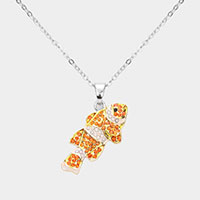 Rhinestone Embellished Clownfish Pendant Necklace