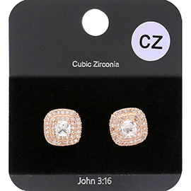 CZ Cubic Zirconia Rhinestone Pave Stud Evening Earrings
