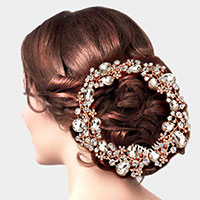 Floral Pave Glass Crystal Hair Comb