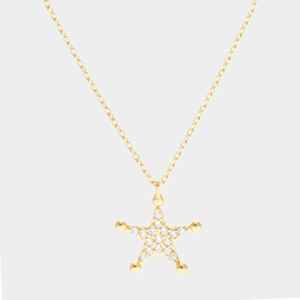 Gold Dipped CZ Star Pendant Necklace