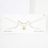 Gold Dipped CZ Star Pendant Necklace
