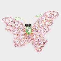 Multi Stone Butterfly Pin Brooch