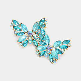 Round Marquise Stone Cluster Butterfly Evening Earrings