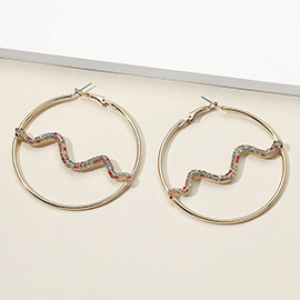 Snake Centered Hoop Earrings