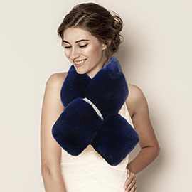 Faux Fur Bling Pull Through Scarf