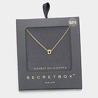 -D- Secret Box _ 14K Gold Dipped Monogram Pendant Necklace