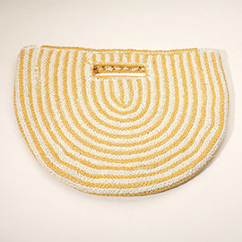 Round Stripped Knitted Woven Tote Bag