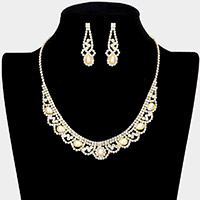 Pearl Accented Rhinestone Necklace