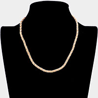 Braided Metal Chain Necklace