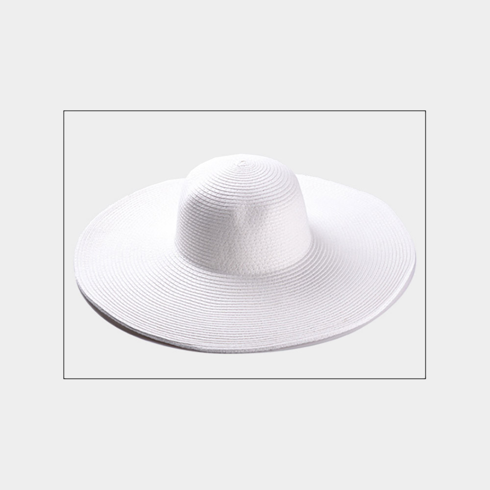 Solid Straw Sun Hat   H3045 @WHITE@16.5X16.5 100PAPER@539234@575@1@1 