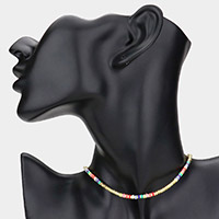 Heishi Bead Accented Choker Necklace