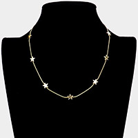Metal Star Pendant Station Necklace