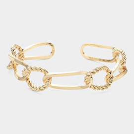 Brass Open Metal Link Cuff Bracelet