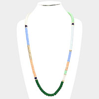 Resin Beaded Long Necklace