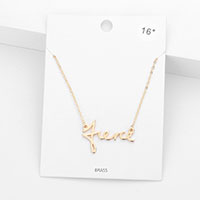 fierce Brass Metal Message Pendant Necklace