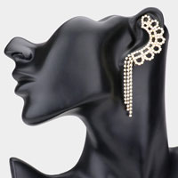 Rhinestone Dropped Ear Cuff Evening Earrings