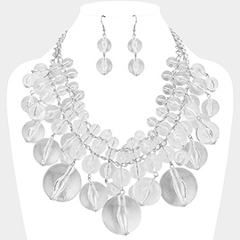 Lucite Ball Cluster Statement Necklace