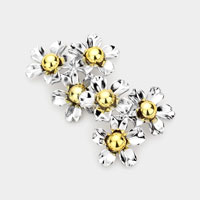 Triple Bloom Flower Earrings