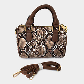 Snake Skin Patterned Tote / Crossbody Bag