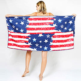 American USA Flag Printed Beach Towel and Tote Bag