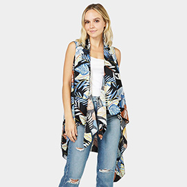 Tropical Leaf Printed Vest