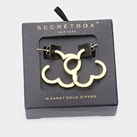 Secret Box _ 14K Gold Dipped Metal Quatrefoil Hoop Earrings
